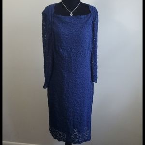 Ralph Lauren navy lace slip on dress